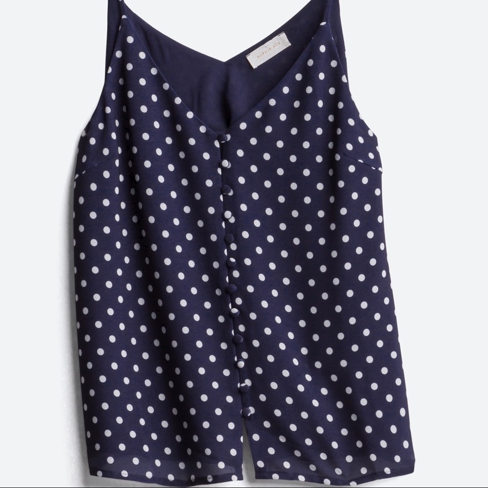 Navy Button Front Cami